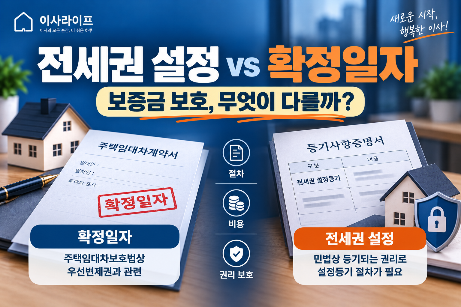 전세권 설정과 확정일자의 보증금 보호 방식 차이 비교